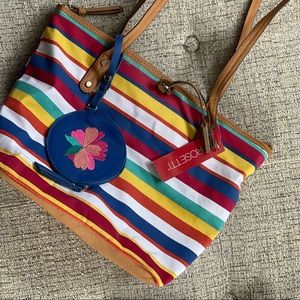 NWT Rossetti Annemarie Striped tote and change purse